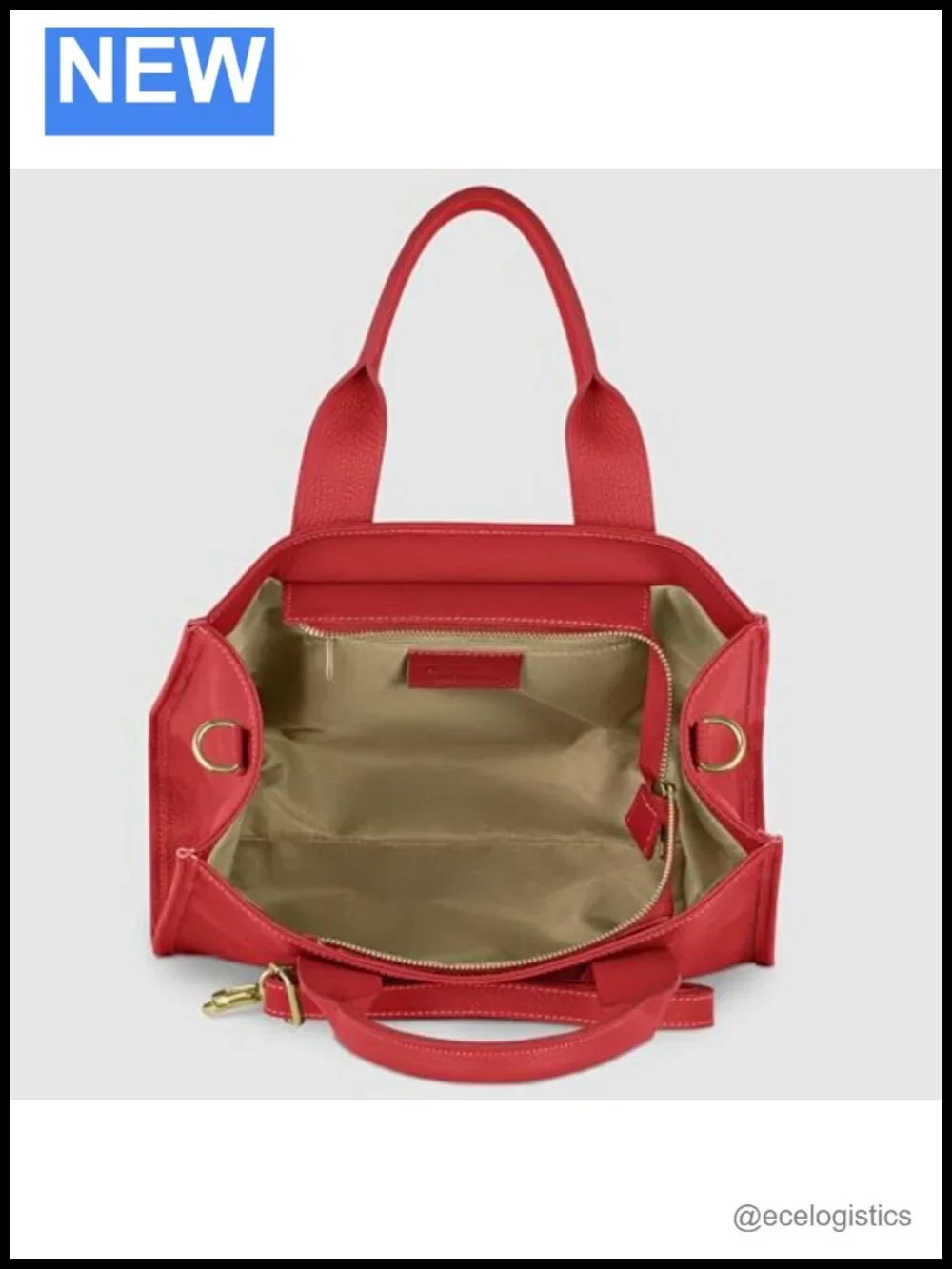 Medium Structured Italian Calf Leather Tote Bag Zip Top Adjustable Strap